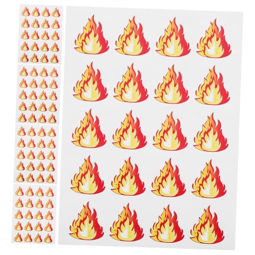 BRIGHTFUFU Flammenaufkleber Zum Unabhängigkeitstag – 5 Bögen Mit Feuergesichtsaufklebern Nicht Für Wasserflaschendekorationen von BRIGHTFUFU