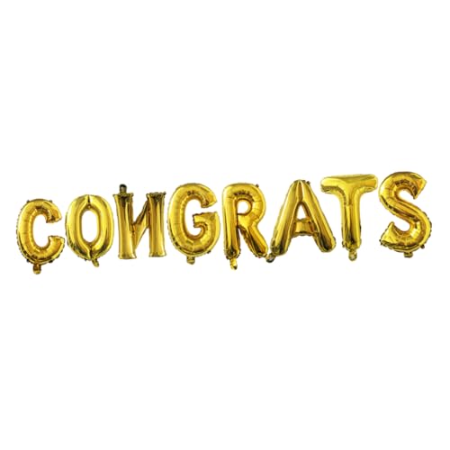 BRIGHTFUFU Congrats Abschlussballons Jumbo Aluminiumfolie Dekorationsballon Für Abschlussfeier Deko Gold von BRIGHTFUFU
