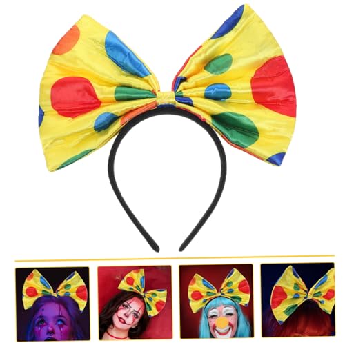 BRIGHTFUFU Halloween Clown Haarreif mit Schleife Leichtes Atmungsaktives Kopfschmuck accessoire für Frauen Geeignet für Karneval Party und Clown Kostüm Bequemer Sitz Einzigartiges von BRIGHTFUFU