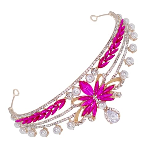 BRIGHTFUFU Hochzeit Kopfschmuck Braut Tiara Krone Strass Krone Funkelnde Krone Braut Krone Stirnband von BRIGHTFUFU