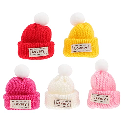 BRIGHTFUFU Kleiner Strickmützen für Puppen 5 Stück Selbstgemacht Wollmützen Zubehör für Weihnachtsbaum Dekoration Bastelaccessoires Kleiner Hüte zum Selbermachen BRIGHTFUFU Kleiner Strickmützen für Puppen 5 Stück Selbstgemacht Wollmützen Zubehör für Weihnachtsbaum Dekoration Bastelaccessoires Kleiner Hüte zum Selbermachen von BRIGHTFUFU