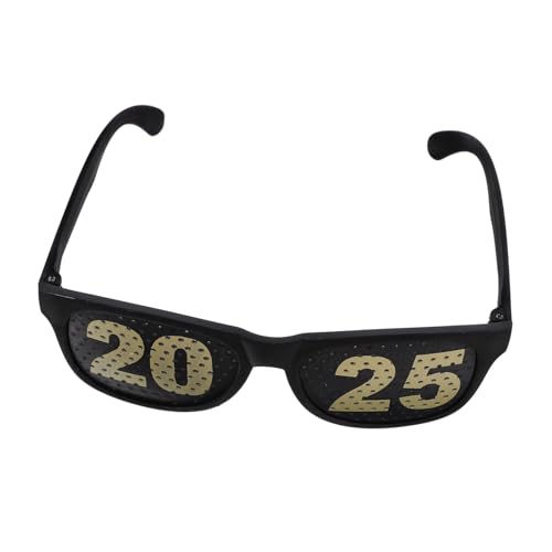 BRIGHTFUFU Neujahrs Partybrille Schwarz mit Funkelnden Zahlen Quadratisch für Silvester Abschlussfeier Foto Requisiten und Festliche Anlässe Lustige Partybrille für Erwachsene von BRIGHTFUFU