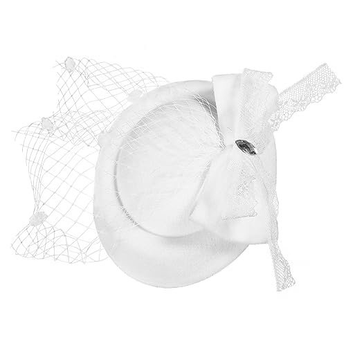 BRIGHTFUFU Tragbarer Hut für Frauen Eleganter Fascinator Aus Spitze Neuartiger Kopfschmuck für Hochzeiten und Brautjungfern für und Formelle Anlässe Weiß BRIGHTFUFU Tragbarer Hut für Frauen Eleganter Fascinator Aus Spitze Neuartiger Kopfschmuck für Hochzeiten und Brautjungfern für und Formelle Anlässe Weiß von BRIGHTFUFU