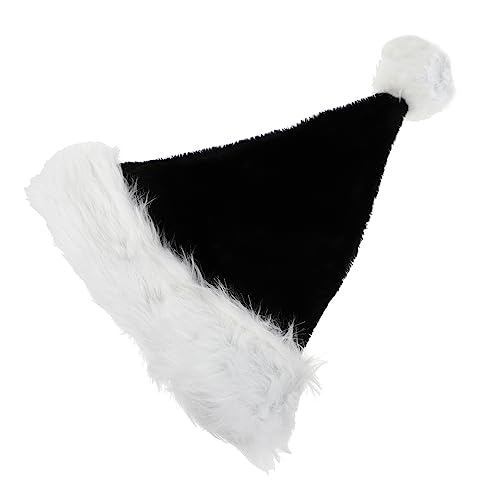 BRIGHTFUFU Plüsch Weihnachtsmütze Für Schwarzer Halloween Hut Für Kostümpartys Karneval Und Feiertage Für Festliche Anlässe Und Cosplay Events von BRIGHTFUFU