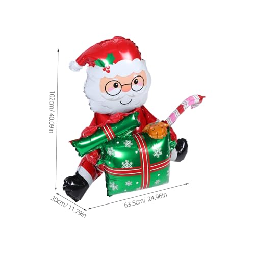 BRIGHTFUFU Weihnachtsmann Ballon Ballons Aufblasbare Weihnachtsdekorationen Feiertags Woo Folie Aufblasbarer Weihnachtsballon Party Große Anzahl Aufblasbare Weihnachten von BRIGHTFUFU