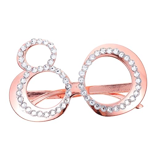 BRIGHTFUFU geburtstagsfeier brille Königin alt zum 70. Geburtstag Neuheit Geburtstagsbrille faschingsbrille karnevalsbrille Party-Requisite Zahl Geburtstagsbrille Stk Rose Gold von BRIGHTFUFU