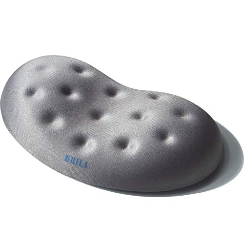 BRILA Handballenauflage – Ergonomisch Memory-Schaum Handgelenkstütze für PC Gaming Computer Laptop Arbeit - Massieren von Löchern Design wrist rest (Gray Mouse Wrist Rest) von BRILA