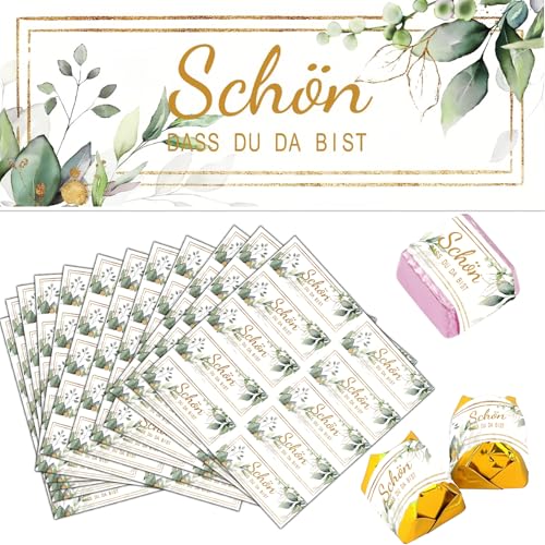 BRITIVIVE Aufkleber Schön dass du da bist 120 Stück Gastgeschenke Hochzeit Aufkleber Pralinen Sticker Hochzeit Geschenk für Taufen, Geburtstage, Kommunionen, Hochzeiten Rechteckig 5 x 1,8cm BRITIVIVE Aufkleber Schön dass du da bist 120 Stück Gastgeschenke Hochzeit Aufkleber Pralinen Sticker Hochzeit Geschenk für Taufen, Geburtstage, Kommunionen, Hochzeiten Rechteckig 5 x 1,8cm von BRITIVIVE