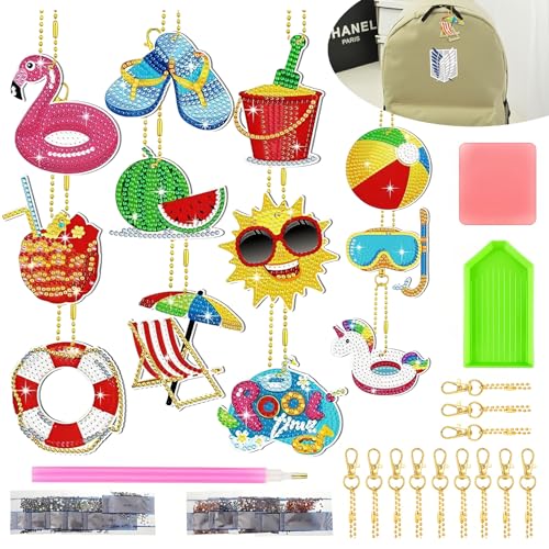 BRITIVIVE Diamond Painting Anhänger 12 Stück DIY Diamond Painting DIY Diamant Schlüsselanhänger Kreativgeschenk für Kinder,Heimdekoration Sommer Party Zubehör BRITIVIVE Diamond Painting Anhänger 12 Stück DIY Diamond Painting DIY Diamant Schlüsselanhänger Kreativgeschenk für Kinder,Heimdekoration Sommer Party Zubehör von BRITIVIVE