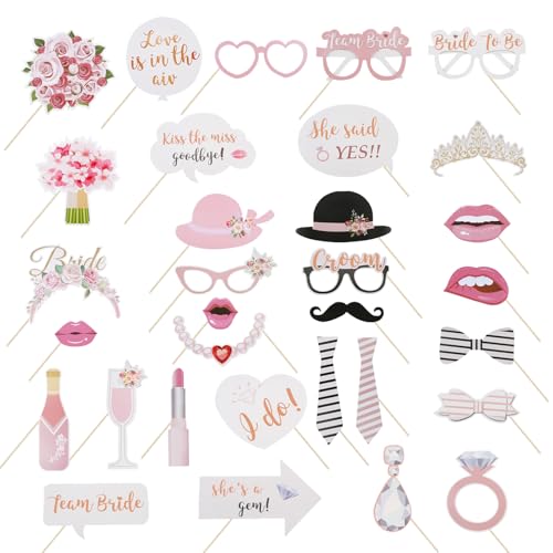 BRITIVIVE Foto Requisiten Hochzeit 32 Stück Fotobox Accessoires Hochzeit Worte Foto Booth Props DIY Fotobox Zubehör Bride Photobooth für Brautparty Junggesellenabschied BRITIVIVE Foto Requisiten Hochzeit 32 Stück Fotobox Accessoires Hochzeit Worte Foto Booth Props DIY Fotobox Zubehör Bride Photobooth für Brautparty Junggesellenabschied von BRITIVIVE