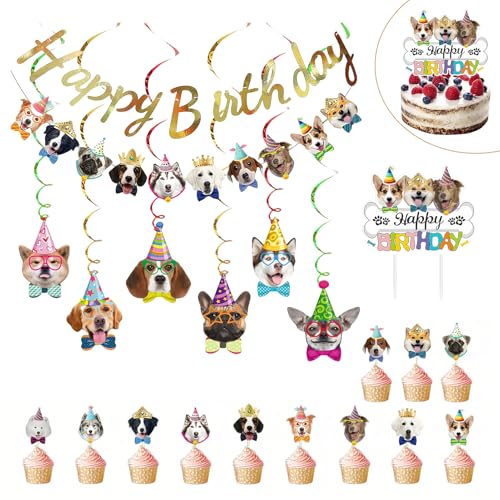 BRITIVIVE Hund Happy Birthday Banner Set 21 Stück Hund Geburtstagsfeier Dekoration Hunde Cupcake Topper Muffin Deko Geburtstag für Kinder Hundeliebhaber Party Dekorationen BRITIVIVE Hund Happy Birthday Banner Set 21 Stück Hund Geburtstagsfeier Dekoration Hunde Cupcake Topper Muffin Deko Geburtstag für Kinder Hundeliebhaber Party Dekorationen von BRITIVIVE