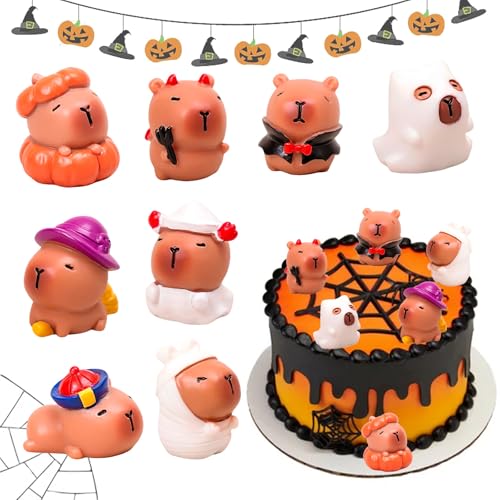 BRITIVIVE Mini Capybara Figurinen 8 Stück Halloween Capybara Figuren Miniatur Mini Wasserschwein Figuren Miniature Wasserschwein Tortendekoration für Kuchendekoration Halloween Party BRITIVIVE Mini Capybara Figurinen 8 Stück Halloween Capybara Figuren Miniatur Mini Wasserschwein Figuren Miniature Wasserschwein Tortendekoration für Kuchendekoration Halloween Party von BRITIVIVE