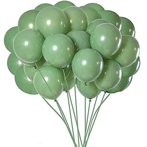 BRIUERG 100 StüCk GrüNe Luft Ballons Oliv GrüNe Luft Ballons Eukalyptus Party Latex Ballon 12 für Frauen MäNner Geburtstag Baby Hochzeit von BRIUERG