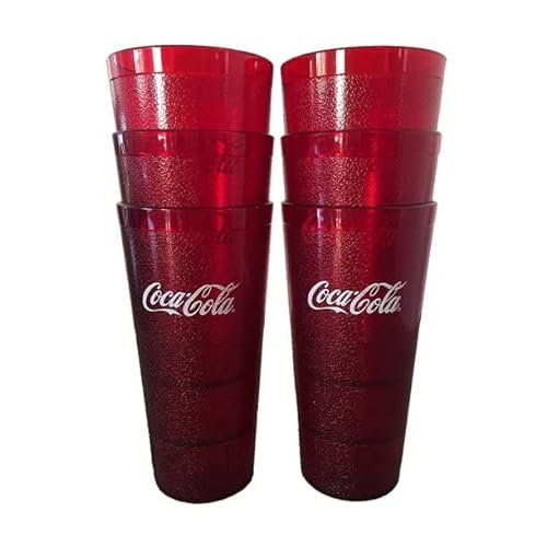 BRODYS Kompatibel mit neuen (6) Coke Coca Cola Restaurant Red Kunststoff Trinkbecher, 680 ml von BRODYS