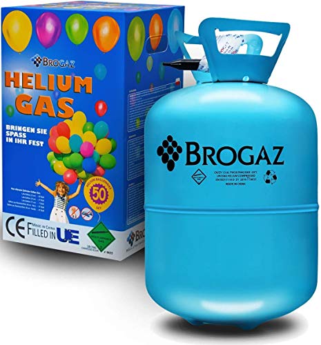 Große Flasche Heélium 0,40 m³ für 50 Luftballons (99,99 % Helium). von BROGAZ