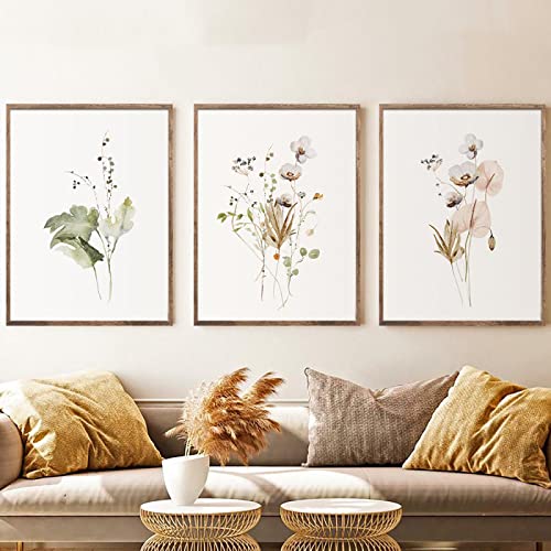 Aquarell Blumen botanische Blatt Poster und Drucke minimalistische nordische Pflanzen Leinwand Malerei Wand Kunst Bilder für Home Decor von BROLEO