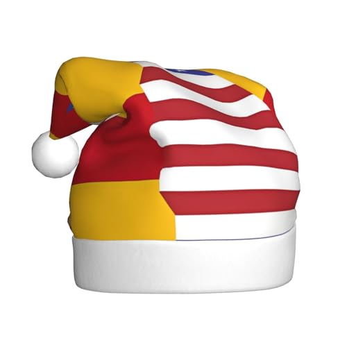 BROLEO Amerikanische Spanien Flagge Weihnachtsmann Mütze - Festliches Ornament Weihnachten Zubehör für Gemeinschaftsveranstaltungen und Feiertagsfeiern von BROLEO