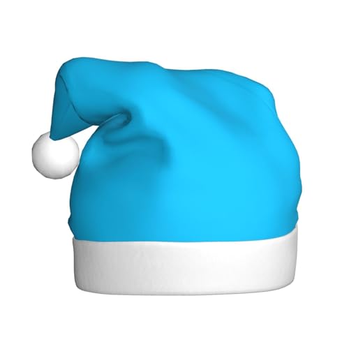 BROLEO Einfarbige hellblaue Weihnachtsmannmütze – festliches dekoratives Weihnachtszubehör für Gemeinschaftsveranstaltungen und Feiertagsfeiern von BROLEO
