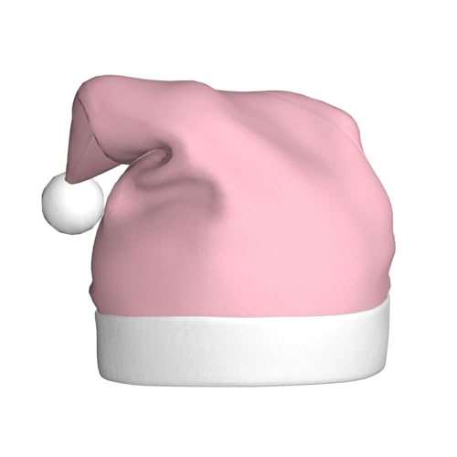 BROLEO Einfarbige rosa Weihnachtsmannmütze – festliches dekoratives Weihnachtszubehör für Gemeinschaftsveranstaltungen und Urlaubspartys von BROLEO
