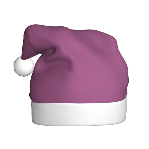 BROLEO Einfarbige traubenrote Weihnachtsmannmütze - Festliches dekoratives Weihnachtszubehör für Gemeinschaftsveranstaltungen und Feiertagsfeiern von BROLEO