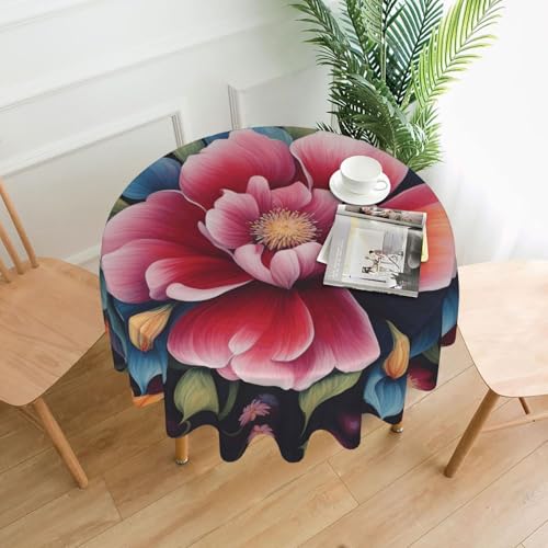 BROLEO Runde dekorative Tischdecke, 152,4 cm, Blumen-Diamant-Malerei, Druck, wasserdicht, waschbar und wiederverwendbar, für Essen, Kaffee, Picknick, Hochzeit, Party BROLEO Runde dekorative Tischdecke, 152,4 cm, Blumen-Diamant-Malerei, Druck, wasserdicht, waschbar und wiederverwendbar, für Essen, Kaffee, Picknick, Hochzeit, Party von BROLEO