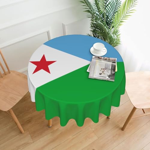 BROLEO Runde dekorative Tischdecke, 152,4 cm, Flagge von Dschibuti, wasserdicht, waschbar und wiederverwendbar, für Essen, Kaffee, Picknick, Hochzeit, Party BROLEO Runde dekorative Tischdecke, 152,4 cm, Flagge von Dschibuti, wasserdicht, waschbar und wiederverwendbar, für Essen, Kaffee, Picknick, Hochzeit, Party von BROLEO