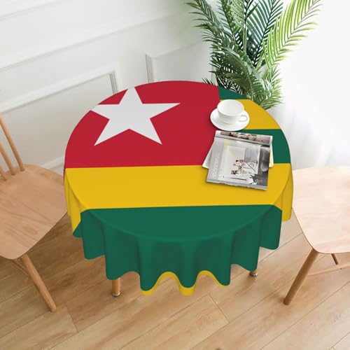 BROLEO Runde dekorative Tischdecke, 152,4 cm, Flagge von Togo, wasserdicht, waschbar und wiederverwendbar, für Essen, Kaffee, Picknick, Hochzeit, Party BROLEO Runde dekorative Tischdecke, 152,4 cm, Flagge von Togo, wasserdicht, waschbar und wiederverwendbar, für Essen, Kaffee, Picknick, Hochzeit, Party von BROLEO