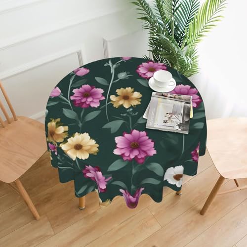 BROLEO Runde dekorative Tischdecke, 152,4 cm, schöner violetter Blumendruck, wasserdicht, waschbar und wiederverwendbar, für Essen, Kaffee, Picknick, Hochzeit, Party BROLEO Runde dekorative Tischdecke, 152,4 cm, schöner violetter Blumendruck, wasserdicht, waschbar und wiederverwendbar, für Essen, Kaffee, Picknick, Hochzeit, Party von BROLEO