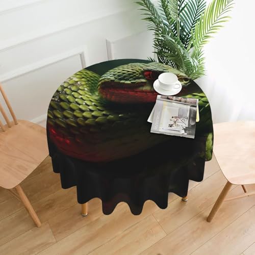 BROLEO Runde dekorative Tischdecke, Schlangen-Druck, wasserdicht, waschbar und wiederverwendbar, für Essen, Kaffee, Picknick, Hochzeit, Party, 152,4 cm BROLEO Runde dekorative Tischdecke, Schlangen-Druck, wasserdicht, waschbar und wiederverwendbar, für Essen, Kaffee, Picknick, Hochzeit, Party, 152,4 cm von BROLEO