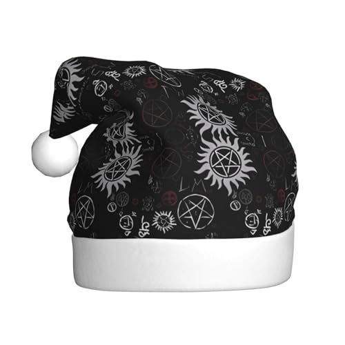 BROLEO Supernatural Symbole Schwarze Weihnachtsmütze - Festliches Ornament Weihnachten Accessoire für Gemeinschaftsveranstaltungen und Feiertagsfeiern BROLEO Supernatural Symbole Schwarze Weihnachtsmütze - Festliches Ornament Weihnachten Accessoire für Gemeinschaftsveranstaltungen und Feiertagsfeiern von BROLEO