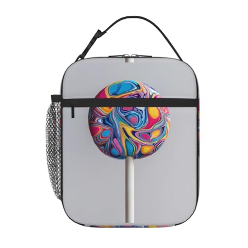 BROLEO Tragbare isolierte Lunchtasche, reine Grundfarbe, Stickbild, wiederverwendbar, langlebig für Damen und Herren BROLEO Tragbare isolierte Lunchtasche, reine Grundfarbe, Stickbild, wiederverwendbar, langlebig für Damen und Herren von BROLEO