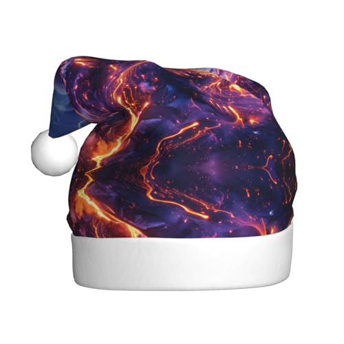BROLEO Weihnachtsmütze für Erwachsene – Festlicher Weihnachtsmannhut für Weihnachten, Halloween und Feiertage, Vulkan-Lava-Bild BROLEO Weihnachtsmütze für Erwachsene – Festlicher Weihnachtsmannhut für Weihnachten, Halloween und Feiertage, Vulkan-Lava-Bild von BROLEO