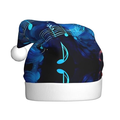 BROLEO Weihnachtsmütze für Erwachsene – Festlicher Weihnachtsmannhut für Weihnachten, Halloween und Feiertage, blaue Musiknoten Bild BROLEO Weihnachtsmütze für Erwachsene – Festlicher Weihnachtsmannhut für Weihnachten, Halloween und Feiertage, blaue Musiknoten Bild von BROLEO