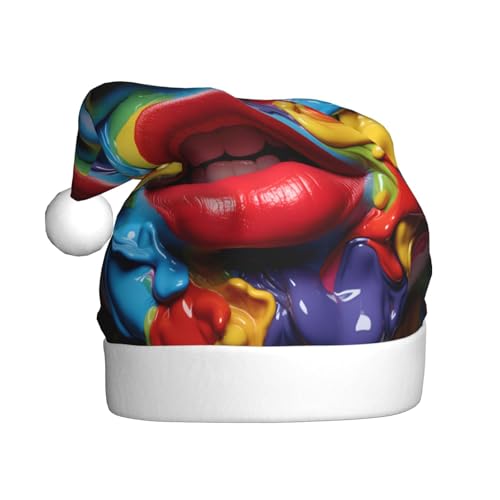 BROLEO Weihnachtsmütze für Erwachsene – Festlicher Weihnachtsmannhut für Weihnachten, Halloween und Feiertage, bunte Lippen BROLEO Weihnachtsmütze für Erwachsene – Festlicher Weihnachtsmannhut für Weihnachten, Halloween und Feiertage, bunte Lippen von BROLEO