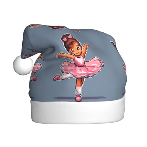 BROLEO Weihnachtsmütze für Erwachsene – Festlicher Weihnachtsmannhut für Weihnachten, Halloween und Feiertage, kleine Ballerina, tanzendes Mädchenbild BROLEO Weihnachtsmütze für Erwachsene – Festlicher Weihnachtsmannhut für Weihnachten, Halloween und Feiertage, kleine Ballerina, tanzendes Mädchenbild von BROLEO
