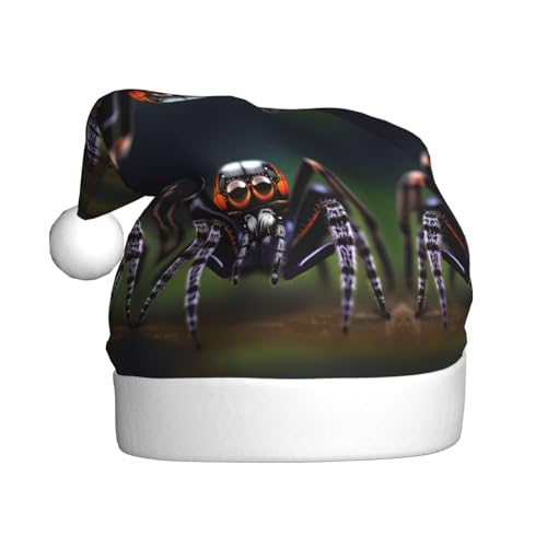 BROLEO Weihnachtsmütze für Erwachsene – Festlicher Weihnachtsmannhut für Weihnachten, Halloween und Feiertage, tropische Regenwald-Spinnen BROLEO Weihnachtsmütze für Erwachsene – Festlicher Weihnachtsmannhut für Weihnachten, Halloween und Feiertage, tropische Regenwald-Spinnen von BROLEO