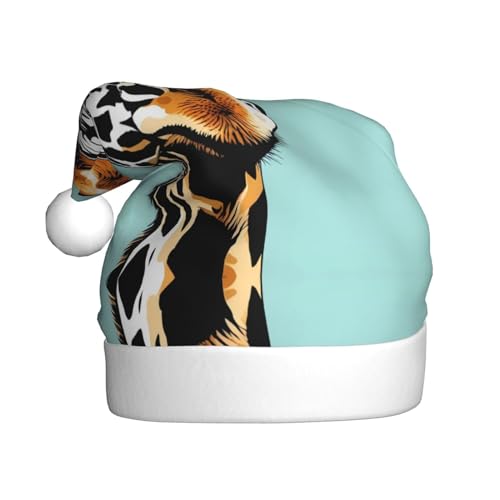 BROLEO Weihnachtsmütze für Erwachsene – Festlicher Weihnachtsmannhut für Weihnachten, Halloween und Feiertagsfeiern, Giraffe mit Brille, Bild BROLEO Weihnachtsmütze für Erwachsene – Festlicher Weihnachtsmannhut für Weihnachten, Halloween und Feiertagsfeiern, Giraffe mit Brille, Bild von BROLEO