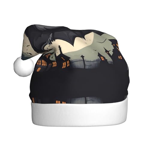 BROLEO Weihnachtsmütze für Erwachsene – Festlicher Weihnachtsmannhut für Weihnachten, Halloween und Feiertagsfeiern, Halloween-Fledermausbild BROLEO Weihnachtsmütze für Erwachsene – Festlicher Weihnachtsmannhut für Weihnachten, Halloween und Feiertagsfeiern, Halloween-Fledermausbild von BROLEO