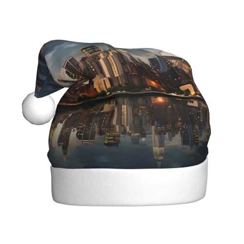 BROLEO Weihnachtsmütze für Erwachsene – Festlicher Weihnachtsmannhut für Weihnachten, Halloween und Feiertagsfeiern, Skyline-Bild von New York City BROLEO Weihnachtsmütze für Erwachsene – Festlicher Weihnachtsmannhut für Weihnachten, Halloween und Feiertagsfeiern, Skyline-Bild von New York City von BROLEO