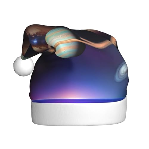 BROLEO Weihnachtsmütze für Erwachsene – Festlicher Weihnachtsmannhut für Weihnachten, Halloween und Feiertagsfeiern, kosmisches Saturnbild BROLEO Weihnachtsmütze für Erwachsene – Festlicher Weihnachtsmannhut für Weihnachten, Halloween und Feiertagsfeiern, kosmisches Saturnbild von BROLEO