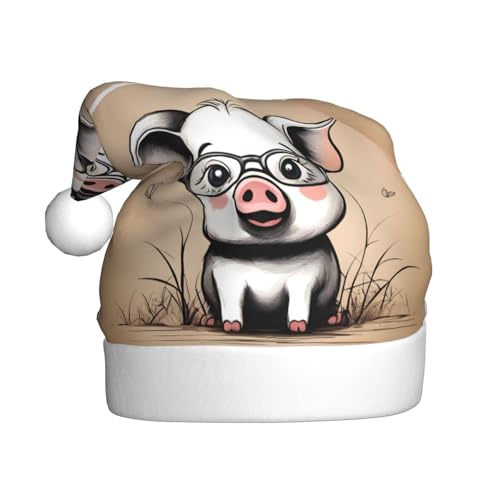 BROLEO Weihnachtsmütze für Erwachsene – Festlicher Weihnachtsmannhut für Weihnachten, Halloween und Feiertagsfeiern, lustiges Schweinchenbild BROLEO Weihnachtsmütze für Erwachsene – Festlicher Weihnachtsmannhut für Weihnachten, Halloween und Feiertagsfeiern, lustiges Schweinchenbild von BROLEO