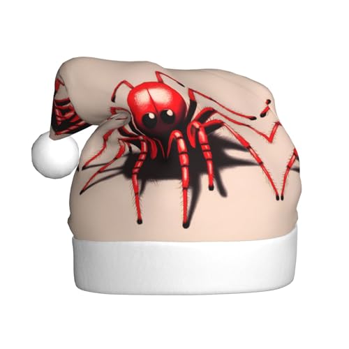 BROLEO Weihnachtsmütze für Erwachsene – Festlicher Weihnachtsmannhut für Weihnachten, Halloween und Feiertagsfeiern, niedliches kleines rotes Spinnenbild BROLEO Weihnachtsmütze für Erwachsene – Festlicher Weihnachtsmannhut für Weihnachten, Halloween und Feiertagsfeiern, niedliches kleines rotes Spinnenbild von BROLEO
