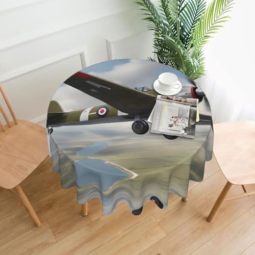 BROLEO Weltkrieg 2 Flugzeugdruck, rund, 152,4 cm, wasserdicht und schmutzabweisend, geeignet für Restaurants von BROLEO