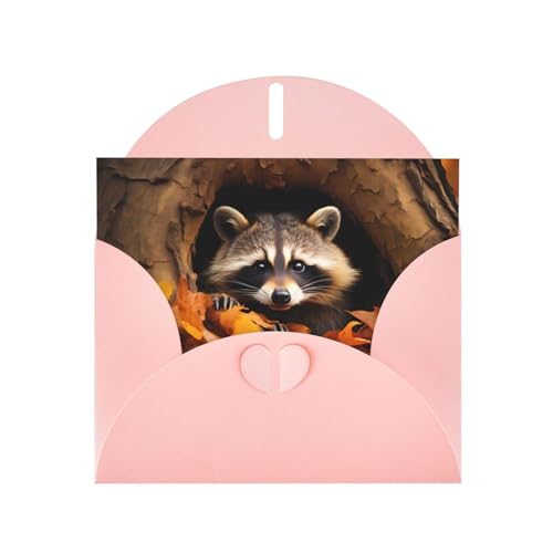 Rosa BROLEO Waschbär im Herbst Baum Loch Drucke Grußkarte für Weihnachten, Geburtstag, Valentinstag, Hochzeitstag und Party-Einladungen Rosa BROLEO Waschbär im Herbst Baum Loch Drucke Grußkarte für Weihnachten, Geburtstag, Valentinstag, Hochzeitstag und Party-Einladungen von BROLEO