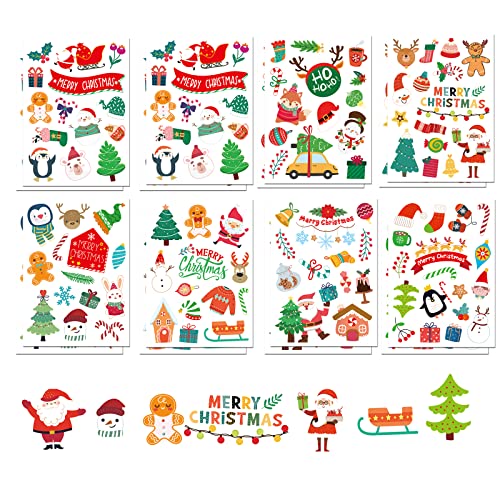 16 Weihnachtsstickers Weihnachten Stickers für Dekoration Scrapbooking Verpackung, Weihnachtsaufkleber Sticker Für Scrapbooking, Weihnachten DIY Aufkleber Für Karte Machen, Weihnachten Stickers von BROMMAT