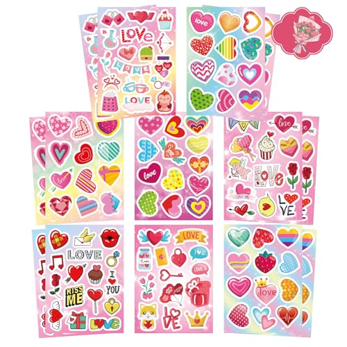 Liebesaufkleber-Abziehbilder, Valentinstag-Aufkleber für Laptop-Sammelalbum, Herzaufkleber für Teenager, Jungen, Mädchen, Erwachsene, beliebte wasserfeste Vinyl-Aufkleber für Kinder zum Basteln Liebesaufkleber-Abziehbilder, Valentinstag-Aufkleber für Laptop-Sammelalbum, Herzaufkleber für Teenager, Jungen, Mädchen, Erwachsene, beliebte wasserfeste Vinyl-Aufkleber für Kinder zum Basteln von BROMMAT