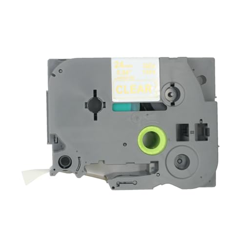 BROVACS 1 Packung Gold auf Transparent Laminiertes Etikettenband Kompatibel mit Brother P-Touch Etikettendrucker TZ 154 TZe 154 24mm 1" OPA4154 BROVACS 1 Packung Gold auf Transparent Laminiertes Etikettenband Kompatibel mit Brother P-Touch Etikettendrucker TZ 154 TZe 154 24mm 1" OPA4154 von BROVACS
