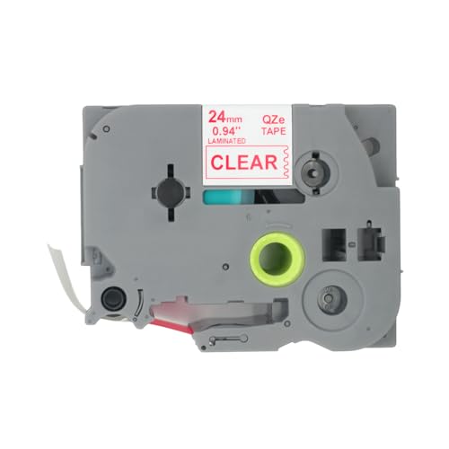 BROVACS 1 Packung Rot auf Transparent Laminiertes Etikettenband Kompatibel mit Brother P-Touch Etikettendrucker TZ 152 TZe 152 24mm 1" OPA4152 BROVACS 1 Packung Rot auf Transparent Laminiertes Etikettenband Kompatibel mit Brother P-Touch Etikettendrucker TZ 152 TZe 152 24mm 1" OPA4152 von BROVACS
