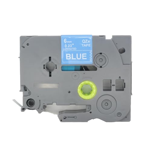 BROVACS 1 Packung Weiß auf Blau Laminiertes Etikettenband Kompatibel mit Brother P-Touch Etikettendrucker TZ 515 TZe 515 6mm 1/4" OPA4515 von BROVACS