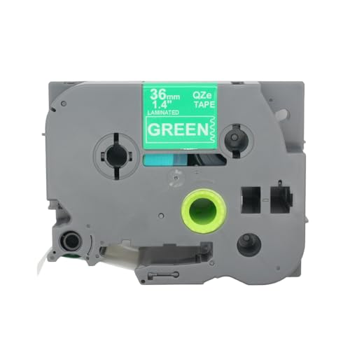 BROVACS 1 Packung Weiß auf Grün Laminiertes Etikettenband Kompatibel mit Brother P-Touch Etikettendrucker TZ 765 TZe 765 36mm 1 1/2" OPA4765 von BROVACS